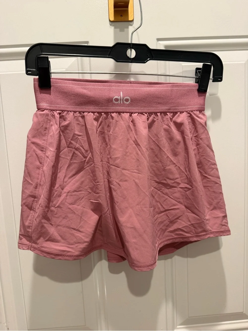 ALO Yoga Wild Rose Pink Match Point Tennis Skirt with Built-In Shorts